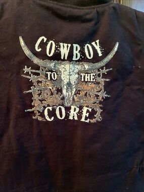 Vtg Cowboy Hardware Men's Western Embroidered Back USA Made Vest Large Black